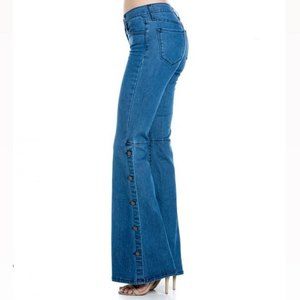 O2 Denim Lil Bees Bohemian Wide Leg Flare Jeans Size 29 NWT Bell Bottoms